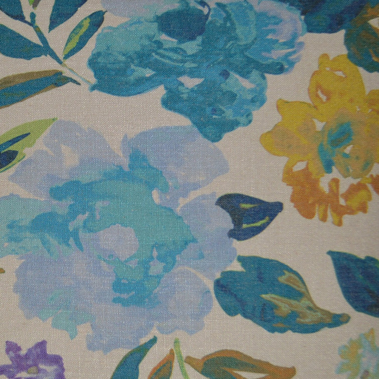24" Square Multicolor Floral Polyester Throw Pillow