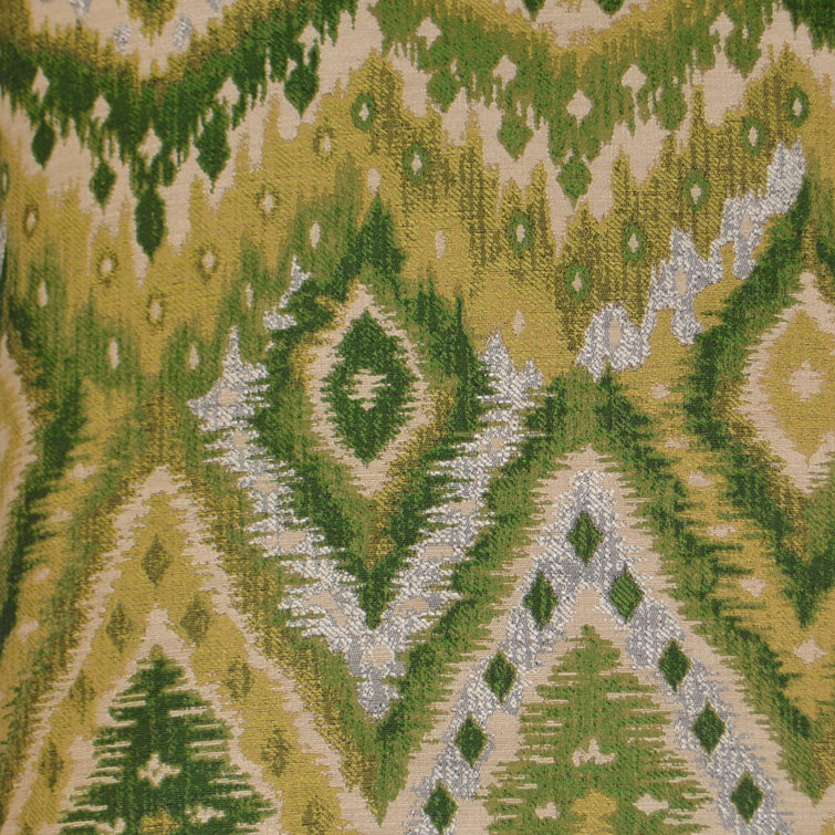 24" Green Ikat Square Throw Pillow with Down Blend Fill