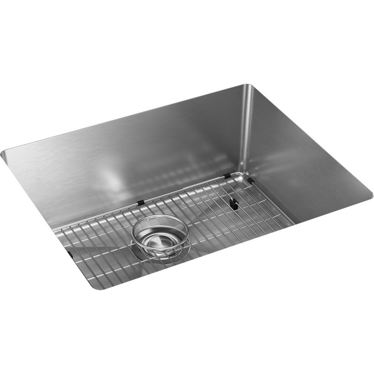 Crosstown Stainless Steel Single Bowl Undermount Kitchen Sink Kit