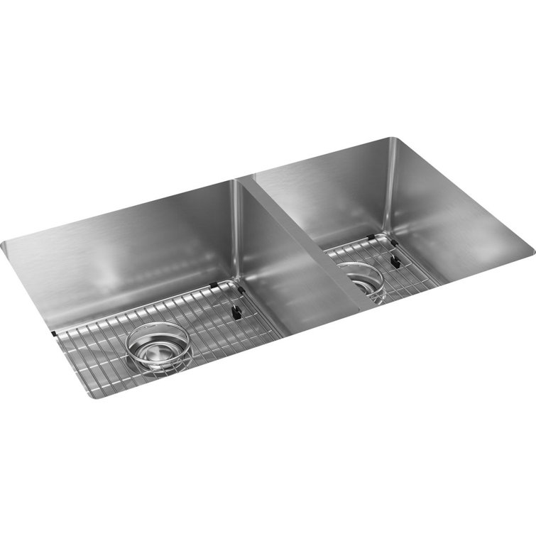 Elkay 31.5" Polished Satin Stainless Steel Double Bowl Undermount Sink