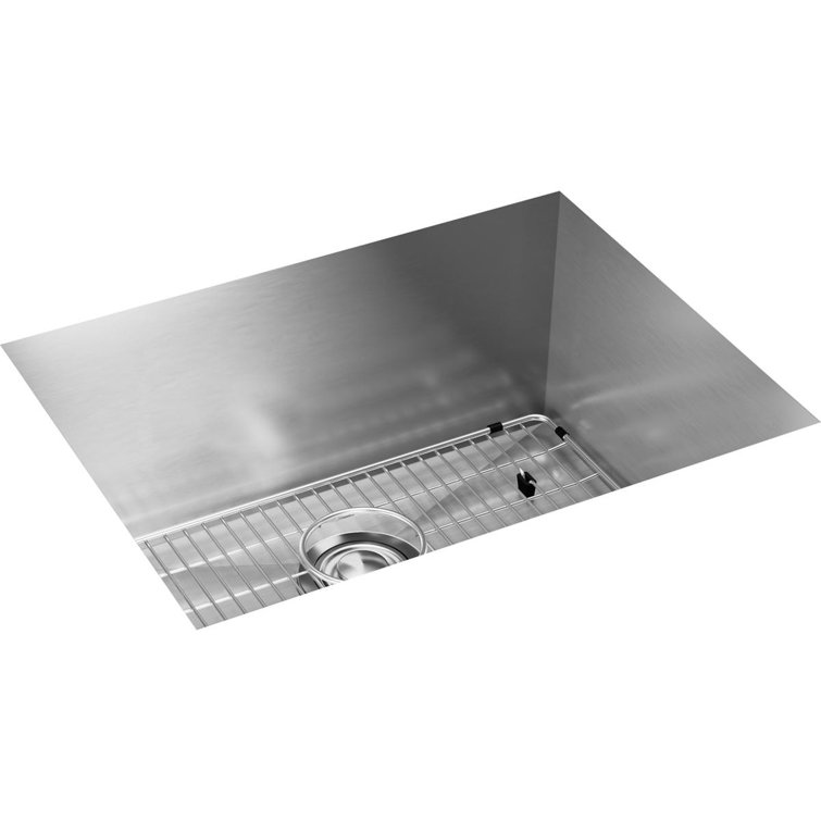 Crosstown Stainless Steel Single Bowl Undermount Kitchen Sink Kit