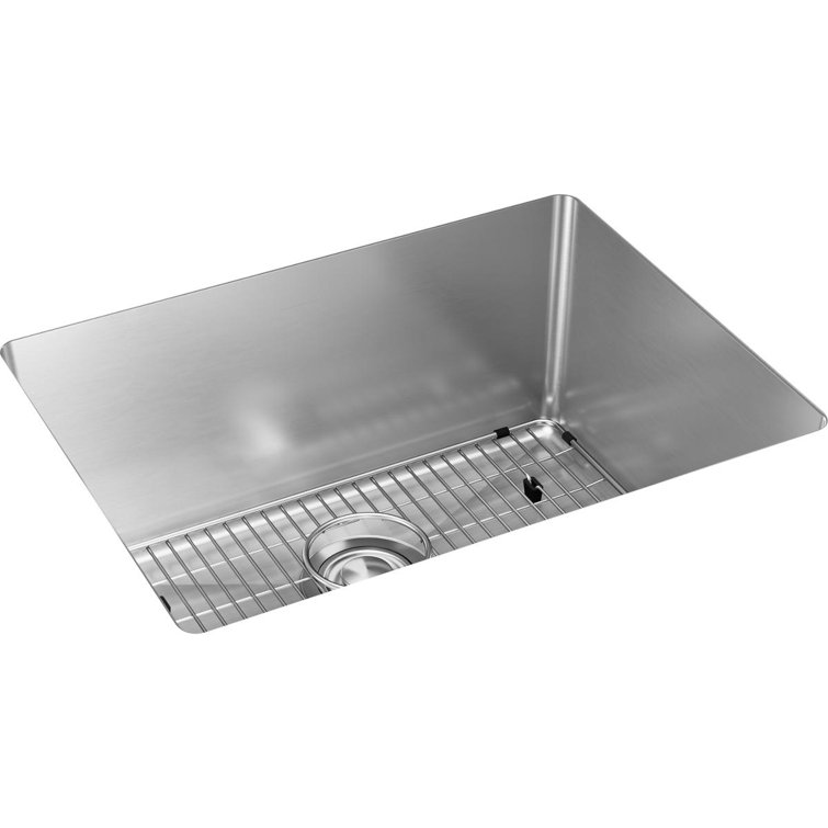 Polished Satin Stainless Steel Single Bowl Undermount Kitchen Sink Kit