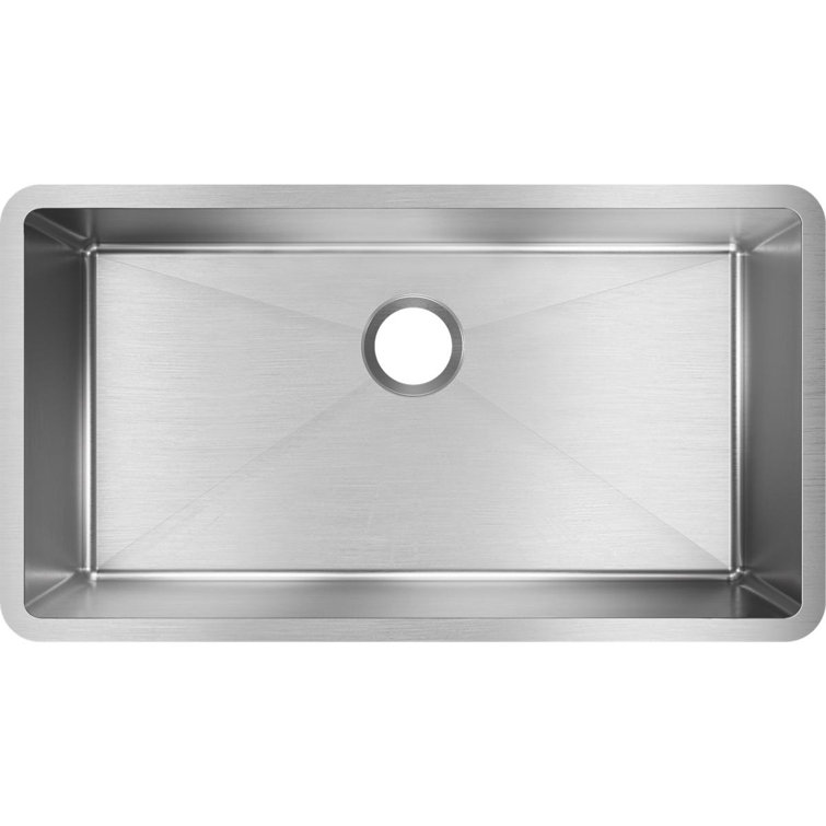 Crosstown Polished Satin Stainless Steel Single Bowl Undermount Sink