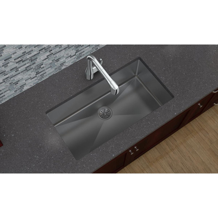 Crosstown Polished Satin Stainless Steel Single Bowl Undermount Sink