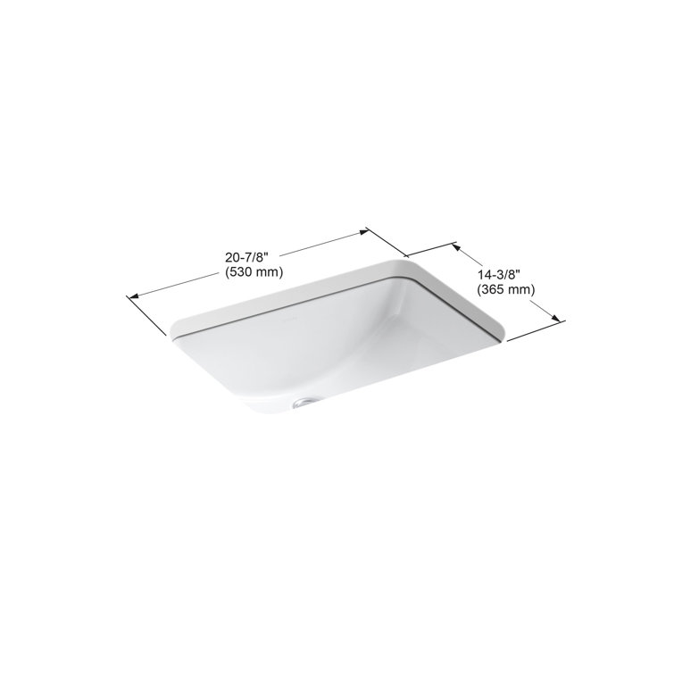 Ladena White Ceramic Undermount Bathroom Sink with Glazed Underside
