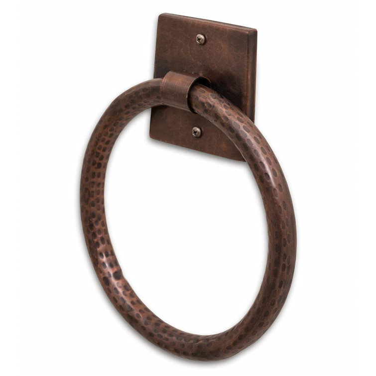 Antique Copper Hand Hammered Wall Mounted Towel Ring