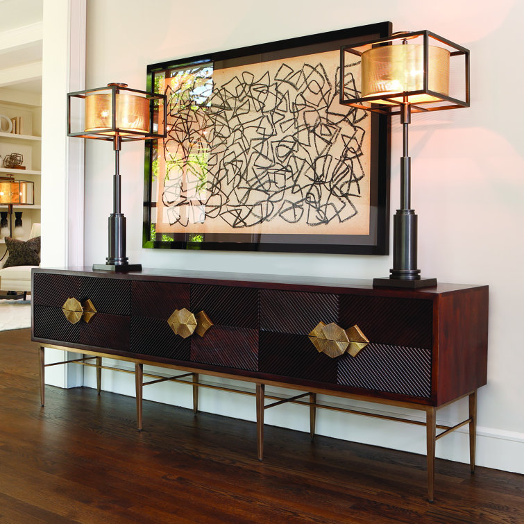 Antique Brass and Bronze Double Shade Table Lamp