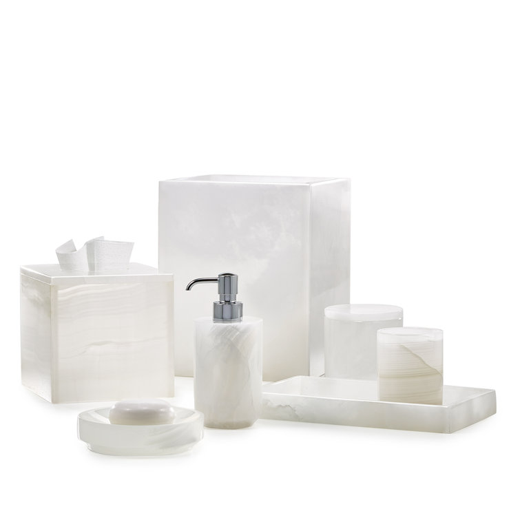 White Onyx Round Soap Dish