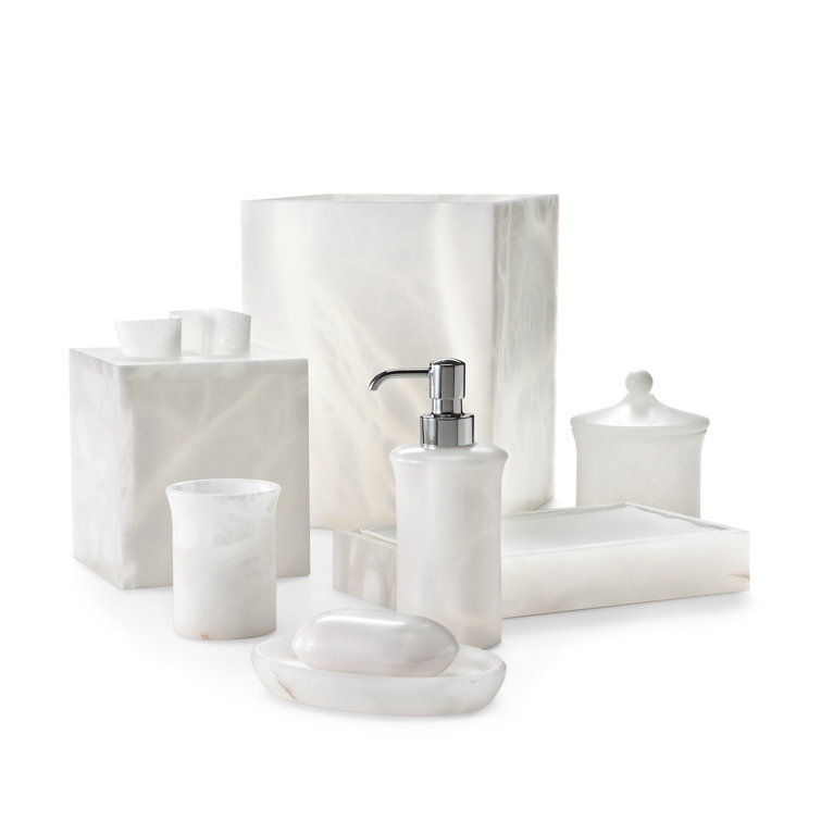 Alisa White Alabaster Freestanding Soap Dish