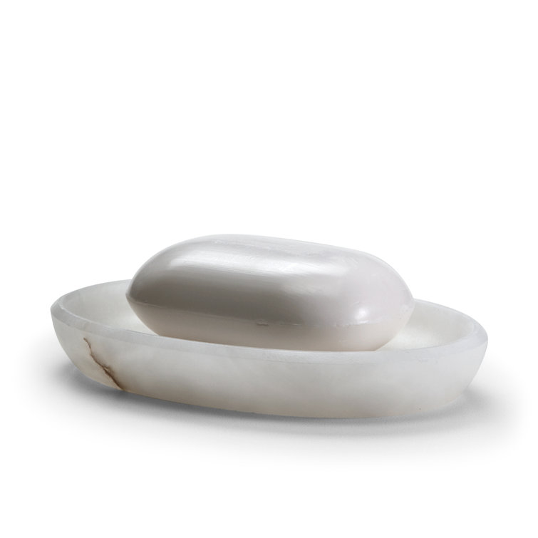 Alisa White Alabaster Freestanding Soap Dish