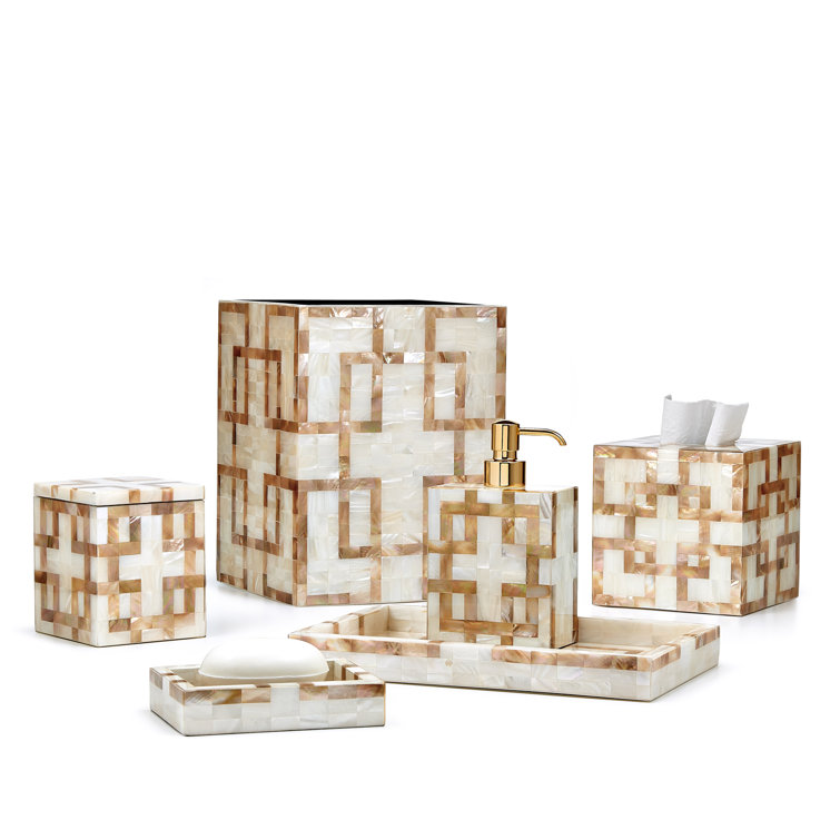 Jamie Drake Clear Acrylic and Natural Shell Tissue Box Cover