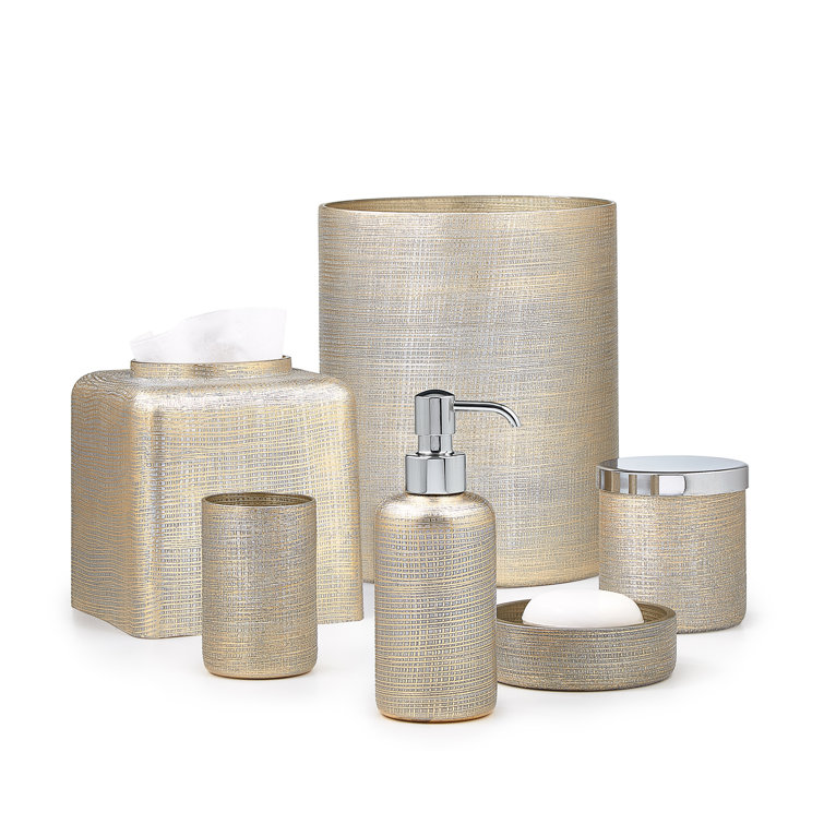 Gold and Silver Textured Glass Tissue Box Cover