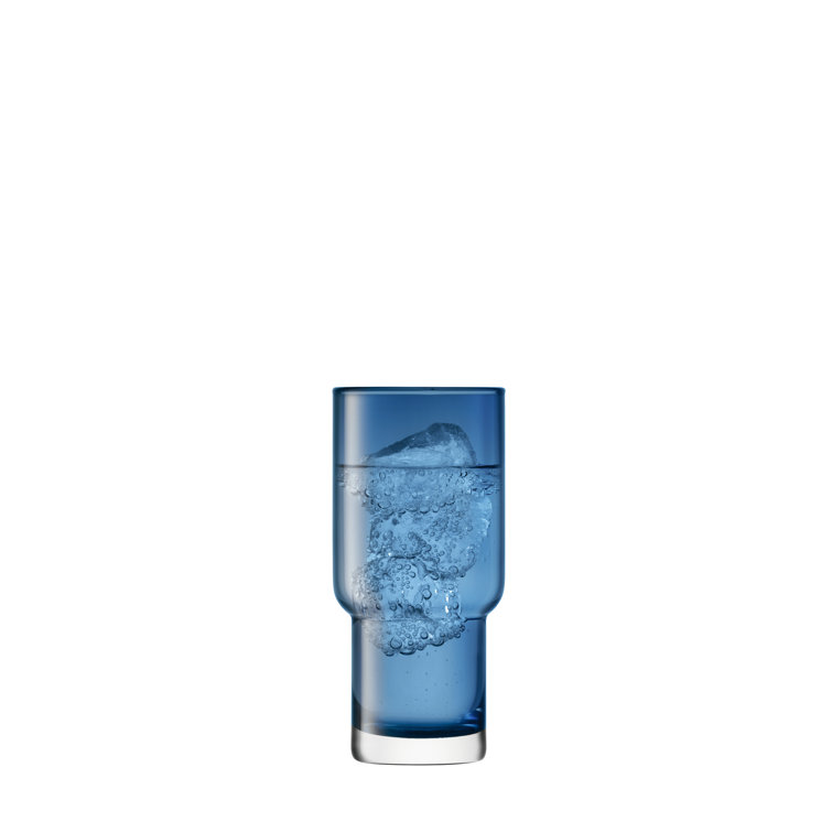 Sapphire Blue Handmade Glass Highball Set of 2