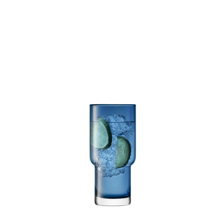 Sapphire Blue Handmade Glass Highball Set of 2