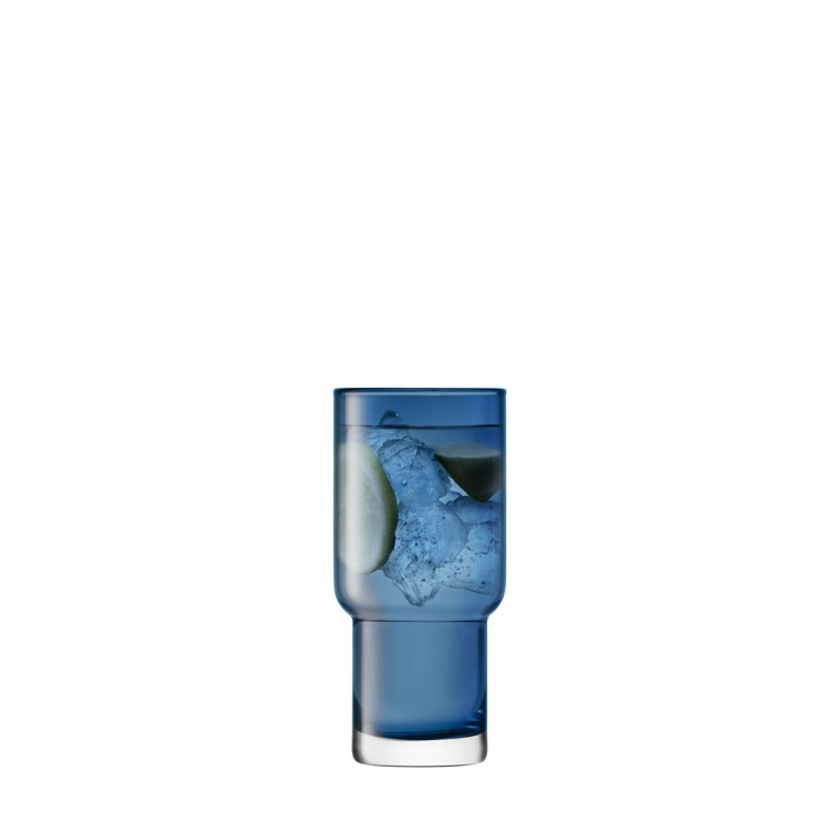 Sapphire Blue Handmade Glass Highball Set of 2