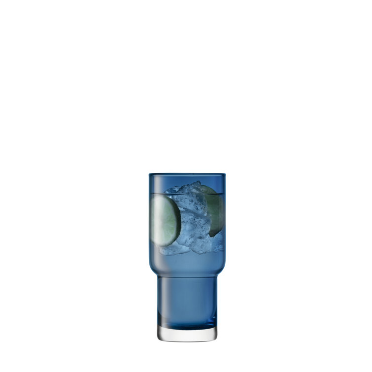 Sapphire Blue Handmade Glass Highball Set of 2