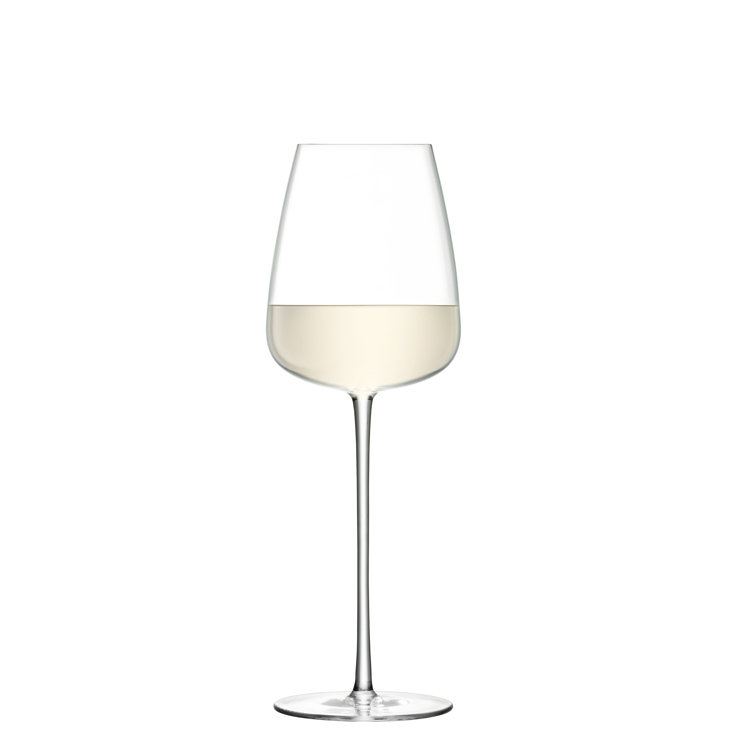 Elegant Clear Handcrafted Glass White Wine Stemware Set