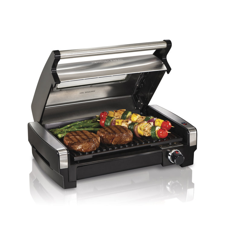Stainless Steel Electric Indoor Searing Grill with Viewing Window