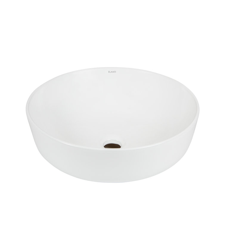 Elanti 16.5'' White Ceramic Round Bathroom Sink