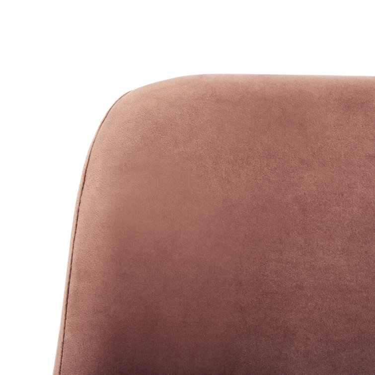 Dusty Rose Velvet Upholstered Side Chair with Gold Legs