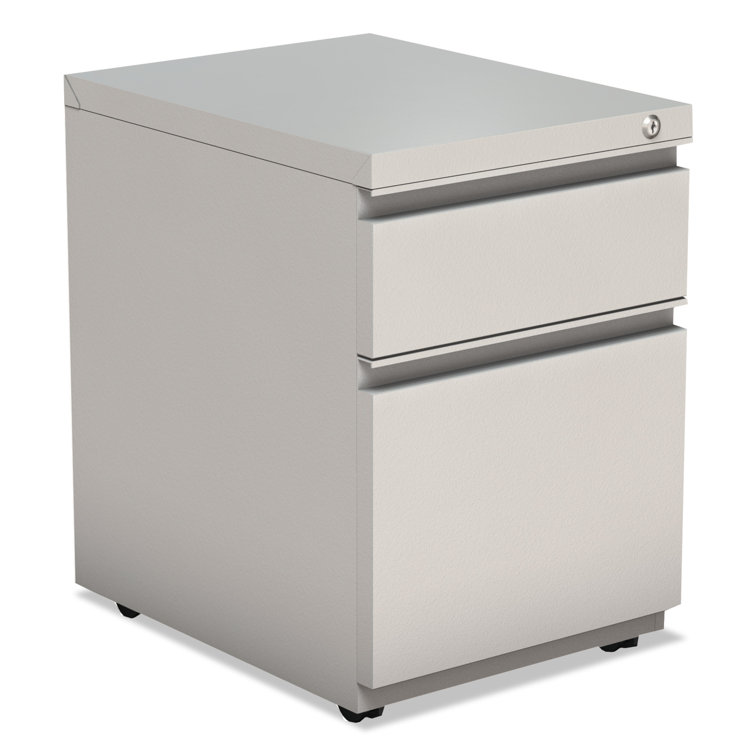 Light Gray Mobile Steel 2-Drawer Lockable File Cabinet