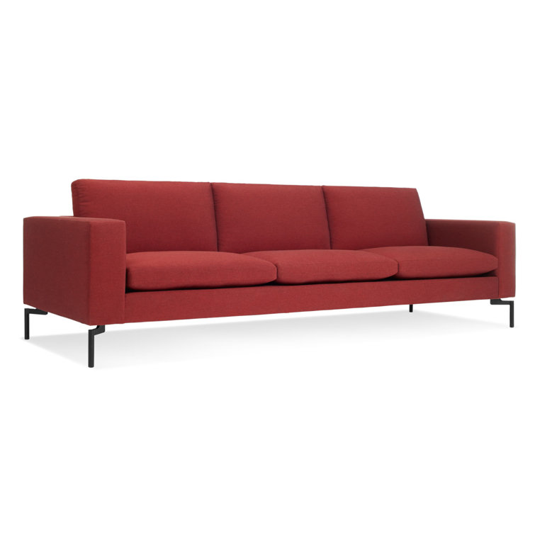 New Standard 92" Gray Fabric Sofa with Black Legs