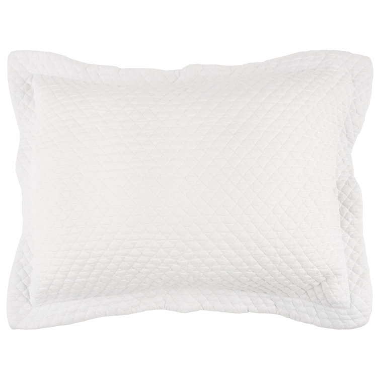 Lydia Elegant White Cotton Standard/Queen Pillow Sham