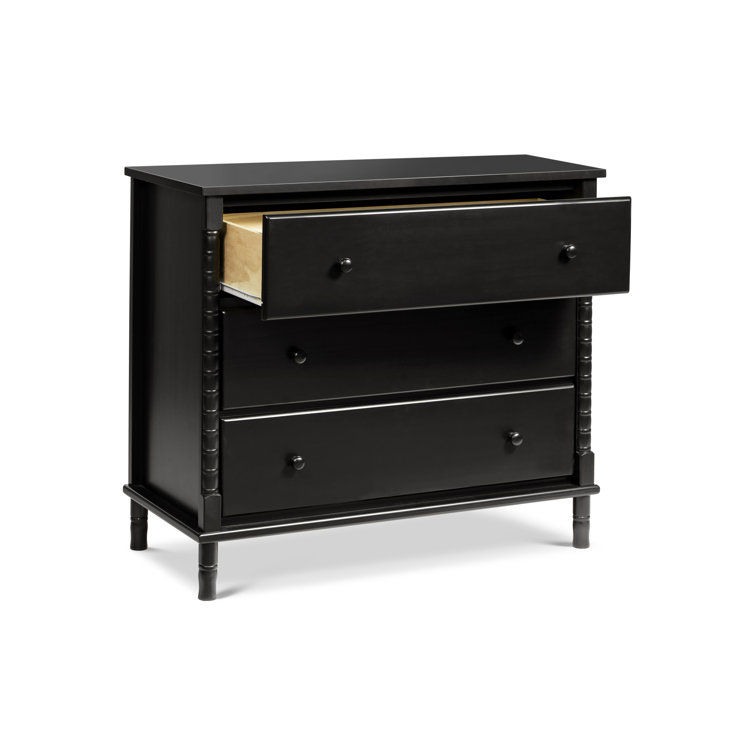 Jenny Lind Ebony Black Spindle 3-Drawer Nursery Dresser