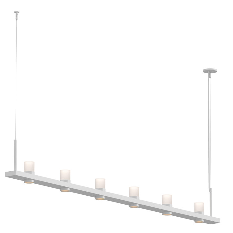 Satin White Intervals 96" LED Linear Pendant Light for Indoor/Outdoor