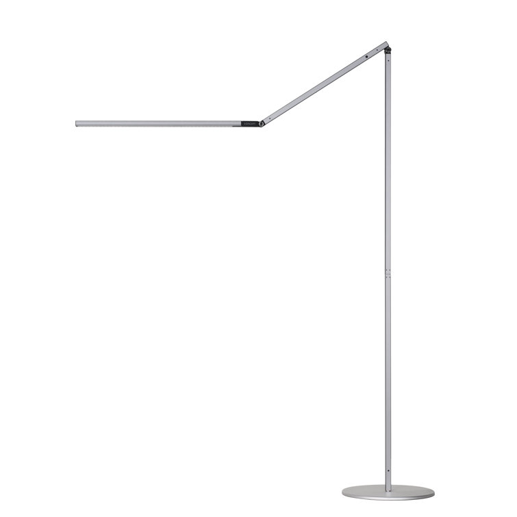 Adjustable 44'' Silver LED Task Floor Lamp with Touch Dimming