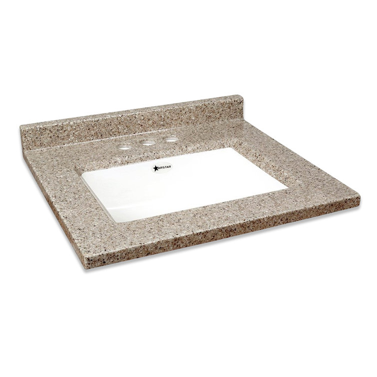 Charlotte 49'' Latte Cultured Marble Vanity Top with Sink