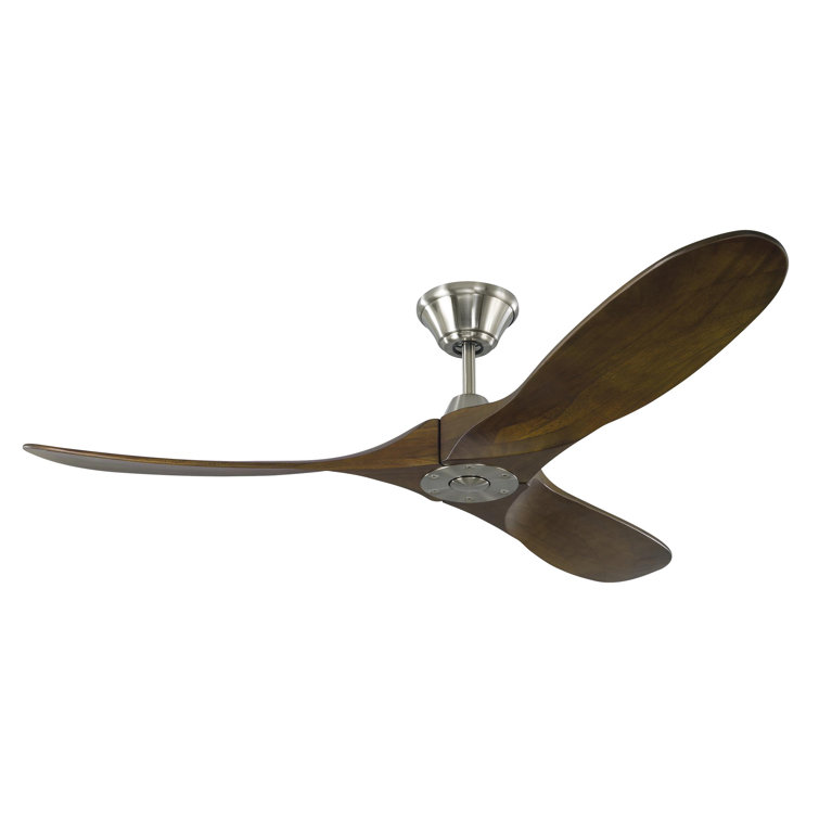 88-Inch Brushed Steel Ceiling Fan with Dark Walnut Blades and Remote