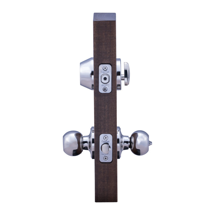 Polished Brass Single Cylinder Door Knob and Deadbolt Set
