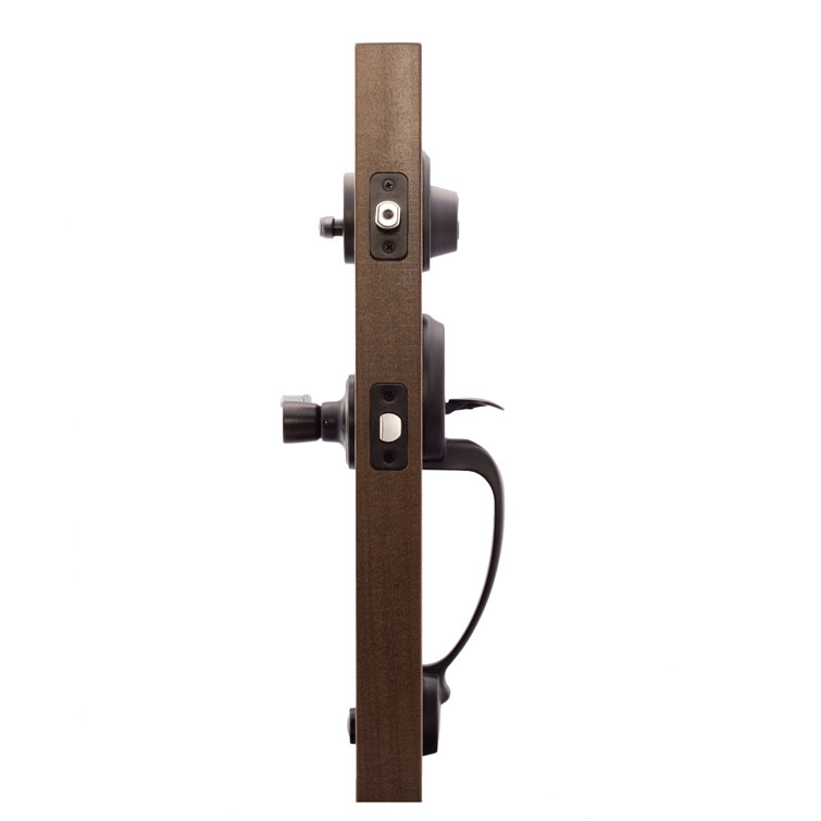 Tuscan Bronze Right-Handed Modern Door Handleset with Deadbolt
