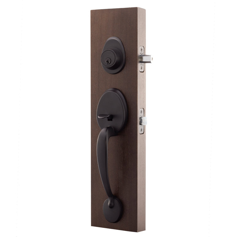 Black Single Cylinder Deadbolt with Lever Handle