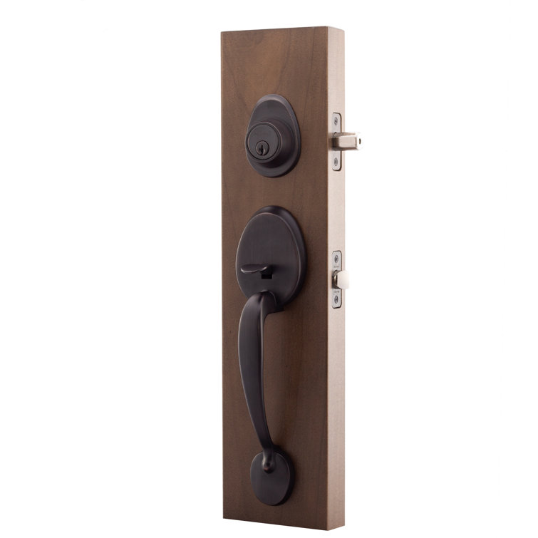 Tuscan Bronze Right-Handed Modern Door Handleset with Deadbolt