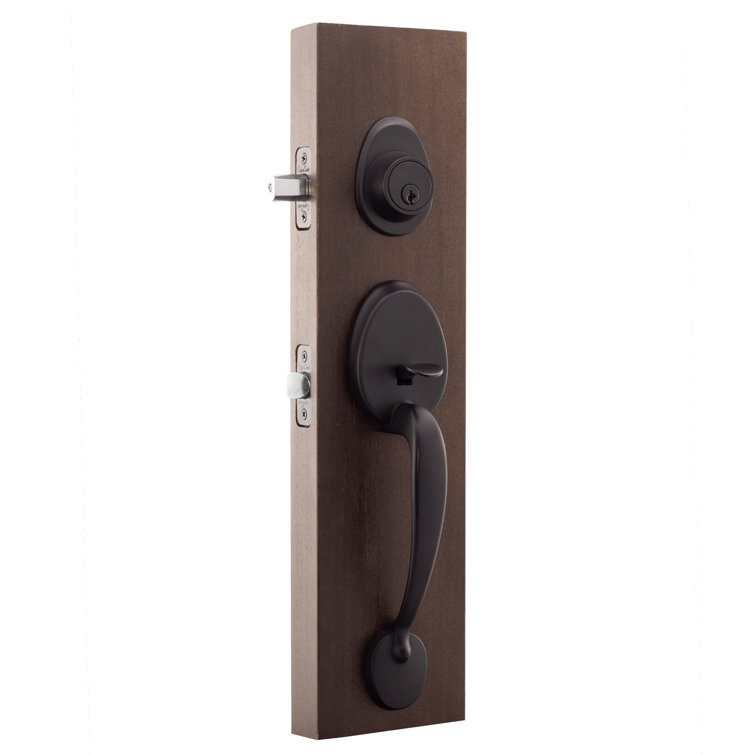 Black Single Cylinder Deadbolt with Lever Handle