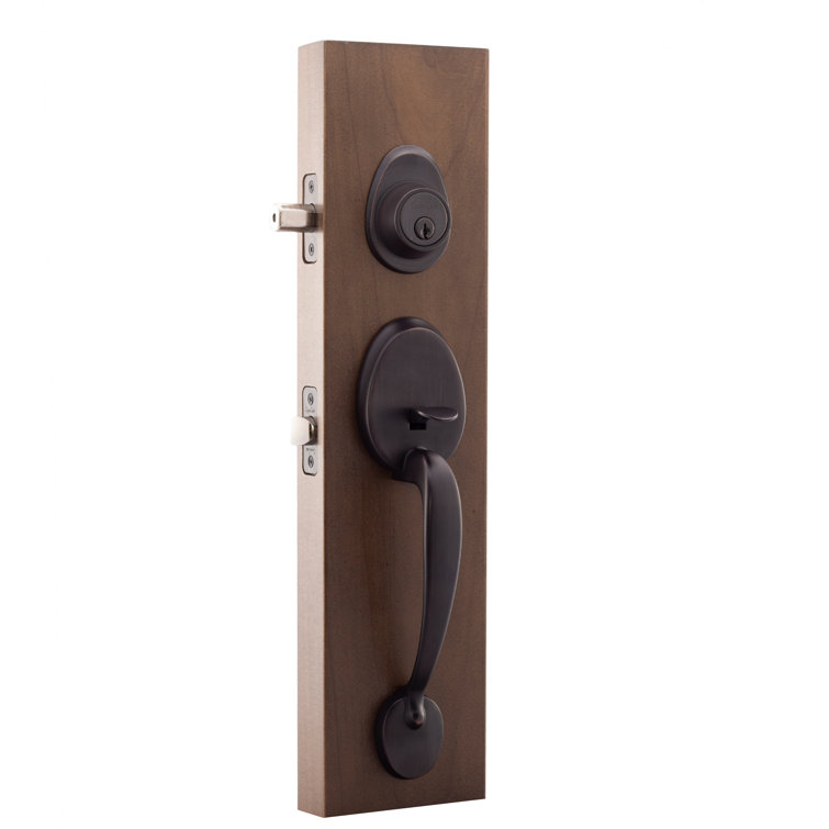 Tuscan Bronze Right-Handed Modern Door Handleset with Deadbolt