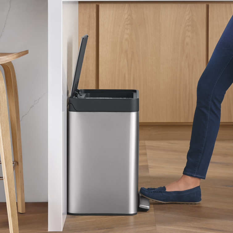 8-Gallon Stainless Steel Step Trash Can with Pedal