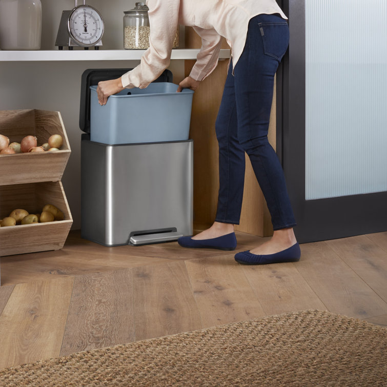 8-Gallon Stainless Steel Step Trash Can with Pedal
