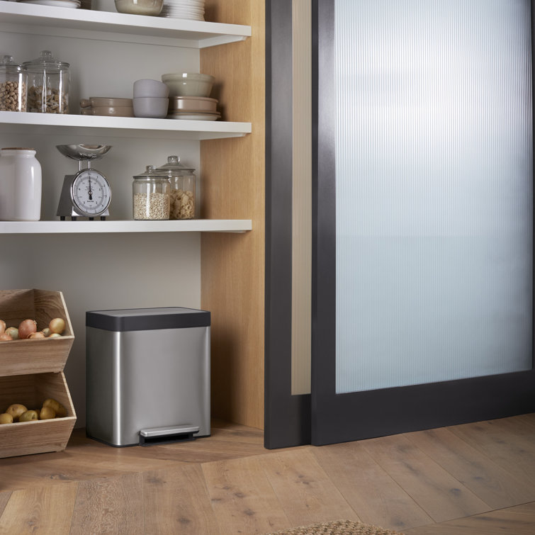 8-Gallon Stainless Steel Step Trash Can with Pedal