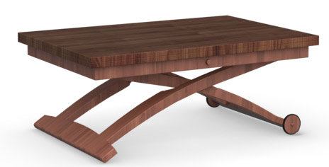 Mascotte Adjustable Walnut Veneer Coffee/Dining Table