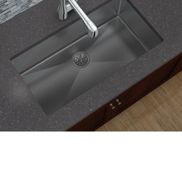 Crosstown Polished Satin Stainless Steel Single Bowl Undermount Sink