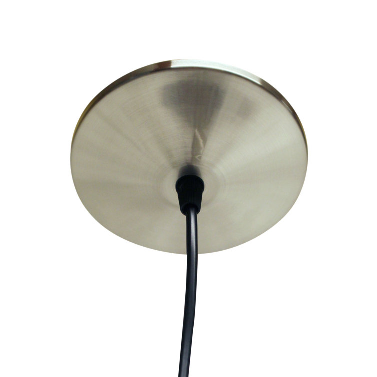 Brushed Nickel 2-Light Pendant Fixture with Fabric Cord