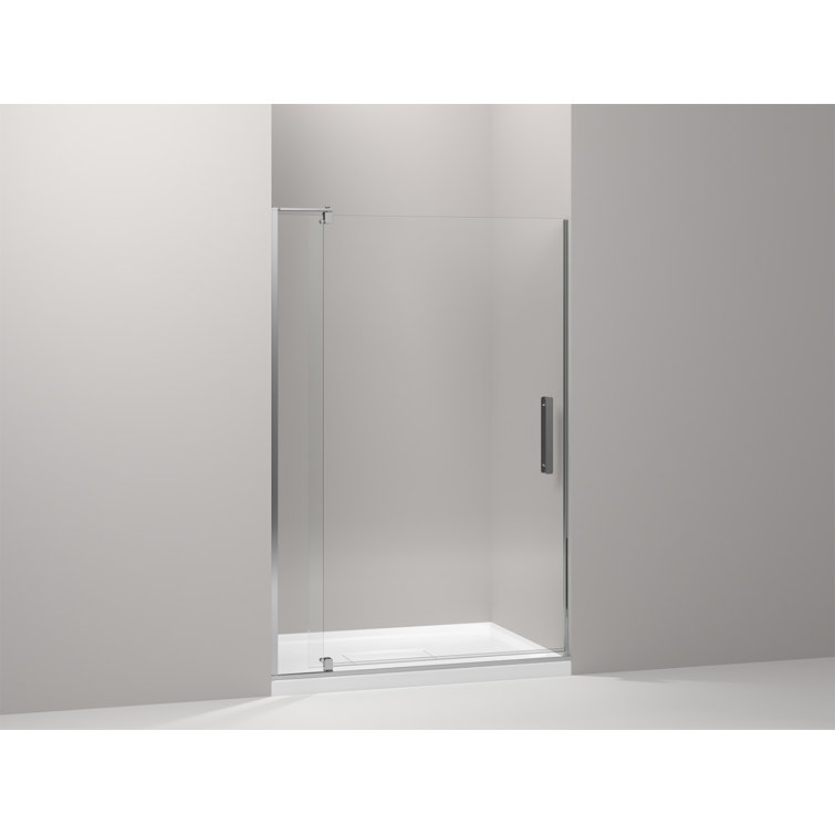 Revel 48'' x 70'' Frameless Pivot Shower Door in Bright Polished Silver