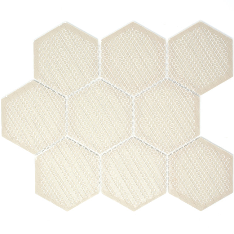 Gray Black Hexagon Matte Porcelain Mosaic Tile Sheet