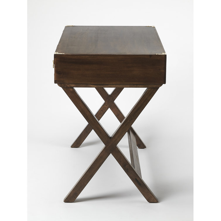 Brown Solid and MDF Wood Writing Desk with Filing Cabinet