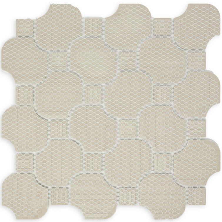 White and Black Porcelain Mosaic Square Tile Sheet