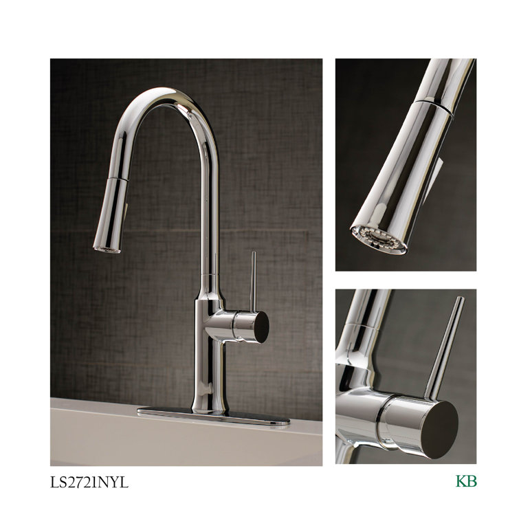 Polished Chrome Single-Handle Pull-Down Kitchen Faucet with Spray
