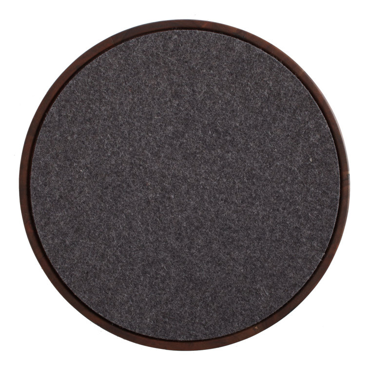 Heathered Graphite Round Solid Acacia Wood Accent Stool